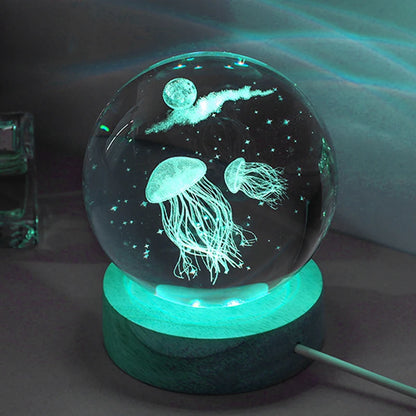 Jellyfish 3D Crystal Ball Night Light