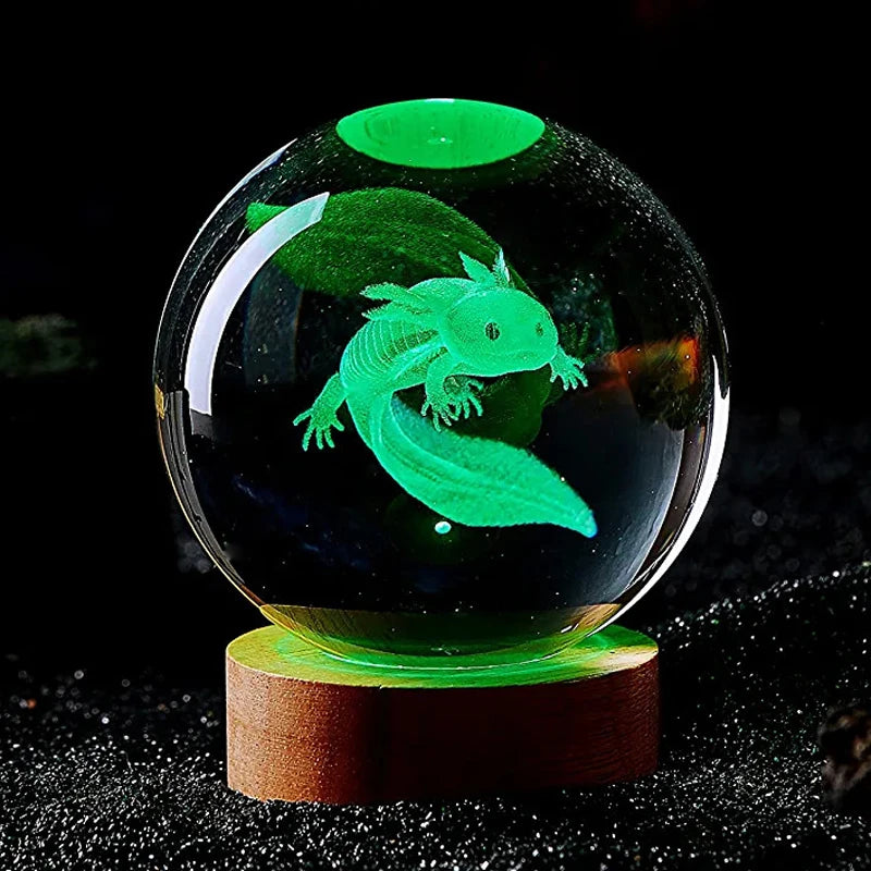 Axolotl 3D Crystal Ball Night Light